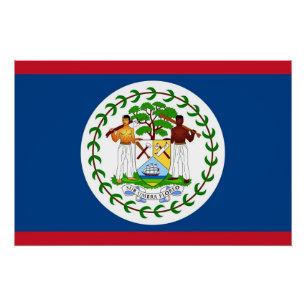 Patriotisches Poster mit Flagge von Belize