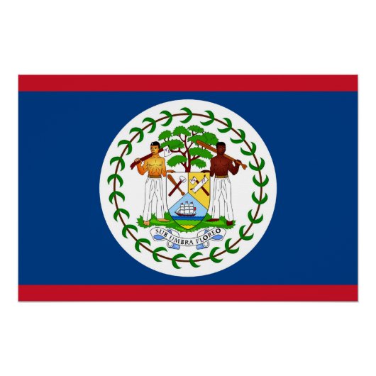 Patriotisches Poster mit Flagge von Belize (Vorderseite)