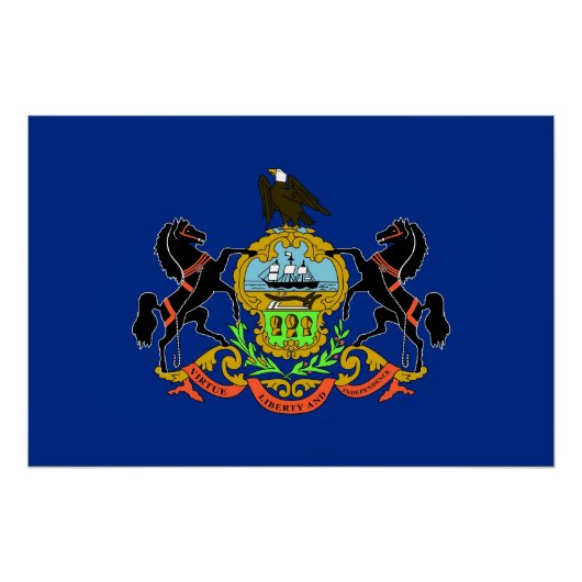 Patriotisches Poster mit Flagge von Pennsylvania (Vorderseite)