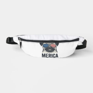 Patriotisches Pug Merica Vintage Gravur Shirt Desi Bauchtasche
