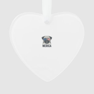 Patriotisches Pug Merica Vintage Gravur Shirt Desi Ornament