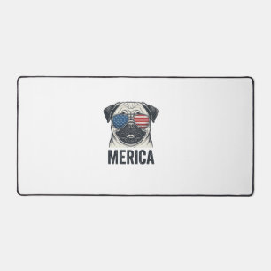 Patriotisches Pug Merica Vintage Gravur Shirt Desi Schreibtischunterlage