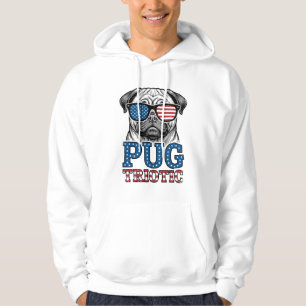 Patriotisches Pug Vintage-Stickerei-Shirt-Design_1 Hoodie