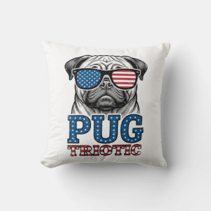 Patriotisches Pug Vintage-Stickerei-Shirt-Design_1 Kissen
