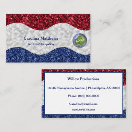 Patriotisches Red White Blue Business Logo Visitenkarte