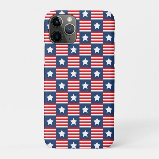 Patriotisches Red, White & Blue USA Flaggenmuster Case-Mate iPhone Hülle (Rückseite)