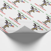 Patriotisches Ren-WeihnachtsPackpapier Geschenkpapier (Ecke)