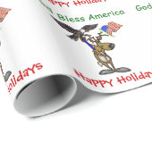 Patriotisches Ren-WeihnachtsPackpapier Geschenkpapier (Rolleneckpunkt)