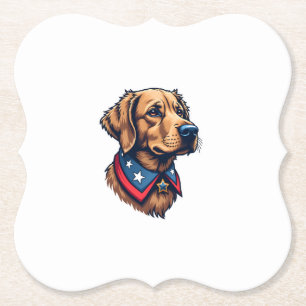 Patriotisches Retriever-Maskottchen Vintage-Hund-T Untersetzer