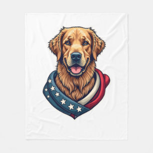 Patriotisches Retriever-Stolz Vintage-Hund-Shirt 4 Fleecedecke