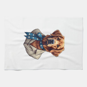 Patriotisches Retriever-Stolz Vintage-Hund-Shirt Geschirrtuch