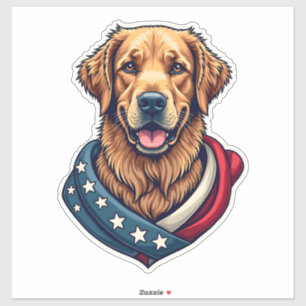 Patriotisches Retriever-Stolz Vintage-Hunde-Shirt  Aufkleber