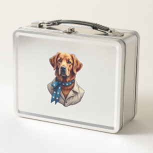 Patriotisches Retriever-Stolz Vintage-Hunde-Shirt Metall Brotdose