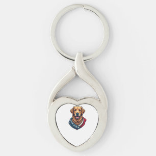 Patriotisches Retriever-Stolz Vintage-Hunde-Shirt  Schlüsselanhänger