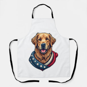 Patriotisches Retriever-Stolz Vintage-Hunde-Shirt Schürze