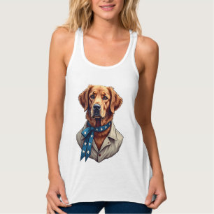 Patriotisches Retriever-Stolz Vintage-Hunde-Shirt Tank Top