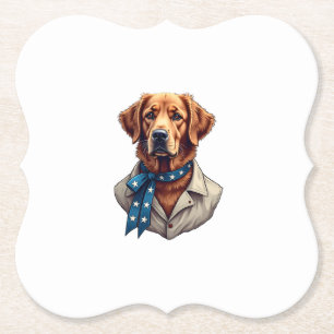 Patriotisches Retriever-Stolz Vintage-Hunde-Shirt Untersetzer