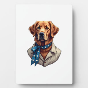 Patriotisches Retriever Stolz Vintage Hundeshirt Fotoplatte