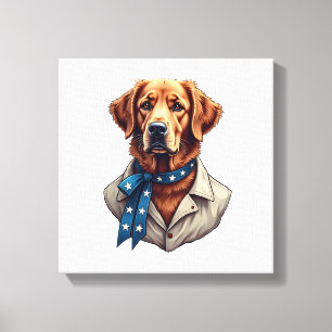 Patriotisches Retriever Stolz Vintage Hundeshirt Leinwanddruck