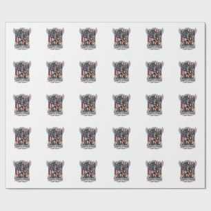 Patriotisches Revolutionskriegs-Skelett Dunkler Pa Geschenkpapier