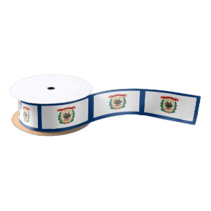Patriotisches Ribbon mit der Flagge von West Virgi Satinband