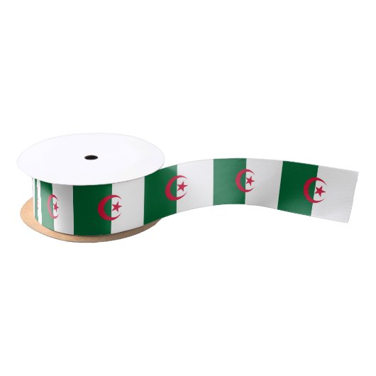 Patriotisches Ribbon mit Flagge Algeriens Satinband (Spule)