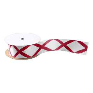 Patriotisches Ribbon mit Flagge von Alabama, USA. Satinband