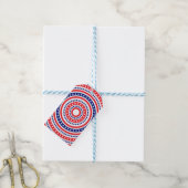 Patriotisches Ringmuster Geschenkanhänger (Mit Garn)