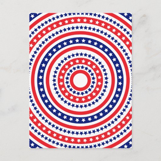 Patriotisches Ringmuster Postkarte (Vorderseite)