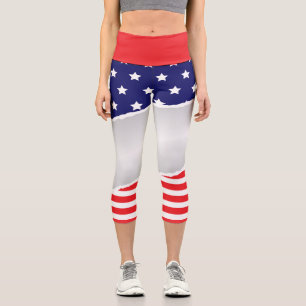 Patriotisches Riss und Träne Capri Leggings