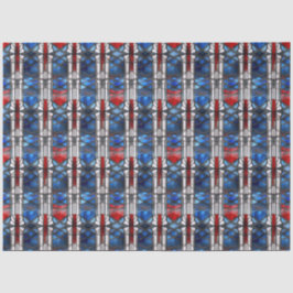 Patriotisches Rot Blau Bleiglas Seidenpapier