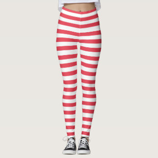 Patriotisches Rot, Leggings des weißen Stricks