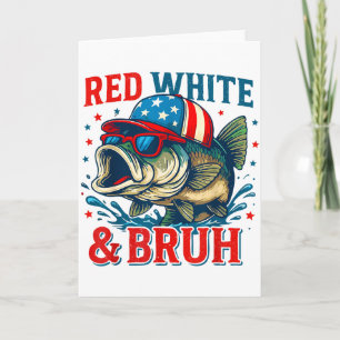 Patriotisches Rot Weiß & Bruh Amerika Fisch An Karte