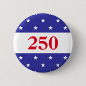 Patriotisches Rot Weiß & Blau 250 Button (Vorderseite)