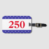 Patriotisches Rot Weiß & Blau 250 Button Gepäckanhänger (Vorderseite (Horizontal))