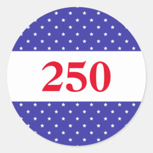 Patriotisches Rot Weiß & Blau 250 Runder Aufkleber