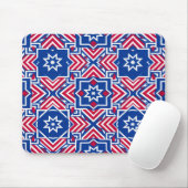 Patriotisches Rot-Weiß-Blau-Muster Mousepad (Mit Mouse)