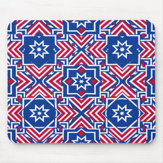 Patriotisches Rot-Weiß-Blau-Muster Mousepad (Vorne)