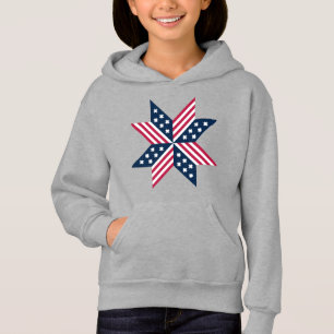 Patriotisches Rot Weiß Blau Native Sterne Streifen Hoodie
