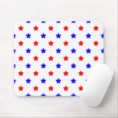 Patriotisches Rot-Weiß-Blau-Sternmuster Mousepad (Mit Mouse)