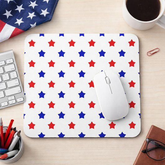 Patriotisches Rot-Weiß-Blau-Sternmuster Mousepad
