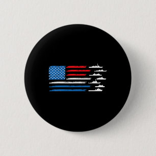 Patriotisches Rot Weiß Blau USA-Flagge Militärschi Button