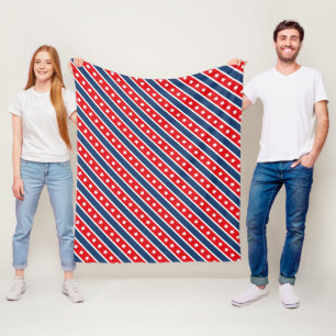 Patriotisches Rot, Weiß & Blau USA Sterne & Streif Fleecedecke