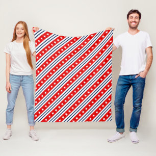 Patriotisches Rot, Weiß & Blau USA Sterne & Streif Fleecedecke