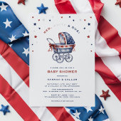 Patriotisches Rot, Weiß & Due 4. Juli Babydusche Einladung