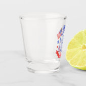 Patriotisches Rot Weiß & Ich heirate Brautdusche Schnapsglas (Links)