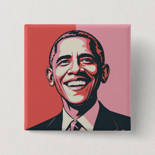 Patriotisches Rot, Weiß und Blau Barack Obama Button