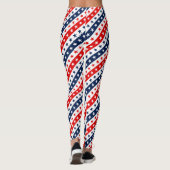 Patriotisches Rot, Weiß und Blau USA - Sterne & St Leggings (Rückseite)