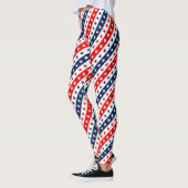 Patriotisches Rot, Weiß und Blau USA - Sterne & St Leggings (Links)