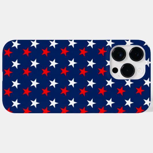 Patriotisches Rot-Weiß- und Blausterndesign Case-Mate iPhone Hülle (Rückseite (Horizontal))